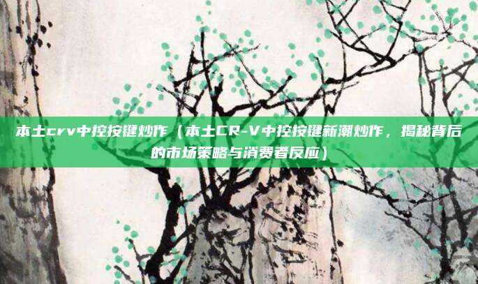 本土crv中控按键炒作（本土CR-V中控按键新潮炒作，揭秘背后的市场策略与消费者反应）