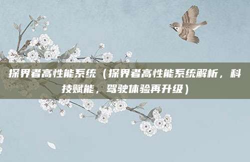 探界者高性能系统（探界者高性能系统解析，科技赋能，驾驶体验再升级）