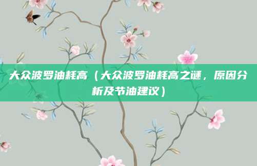 大众波罗油耗高（大众波罗油耗高之谜，原因分析及节油建议）