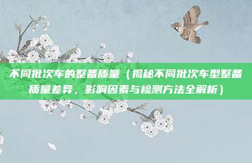不同批次车的整备质量（揭秘不同批次车型整备质量差异，影响因素与检测方法全解析）