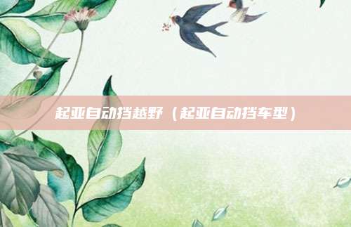 起亚自动挡越野(起亚自动挡车型)