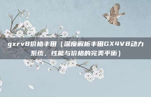 gxrv8价格丰田（深度解析丰田GX4V8动力系统，性能与价格的完美平衡）