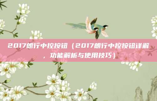 2017朗行中控按钮（2017朗行中控按钮详解，功能解析与使用技巧）