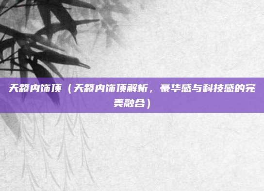 天籁内饰顶（天籁内饰顶解析，豪华感与科技感的完美融合）