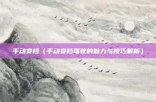 手动变档（手动变档驾驶的魅力与技巧解析）