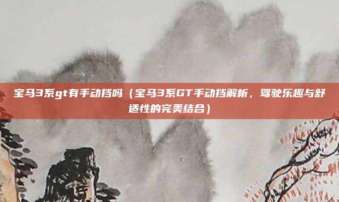 宝马3系gt有手动挡吗（宝马3系GT手动挡解析，驾驶乐趣与舒适性的完美结合）