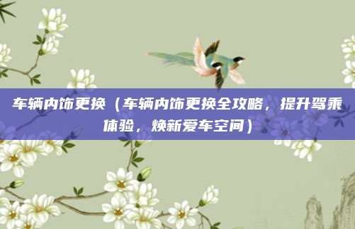 车辆内饰更换（车辆内饰更换全攻略，提升驾乘体验，焕新爱车空间）