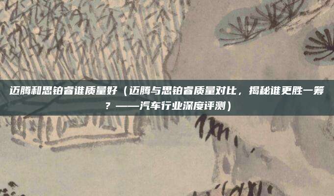 迈腾和思铂睿谁质量好（迈腾与思铂睿质量对比，揭秘谁更胜一筹？——汽车行业深度评测）