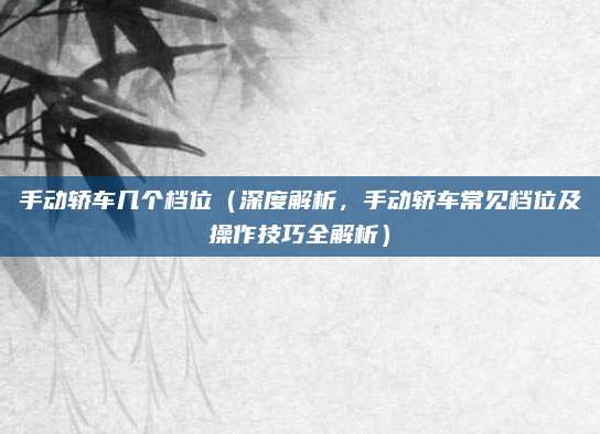 手动轿车几个档位（深度解析，手动轿车常见档位及操作技巧全解析）