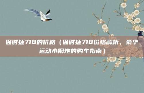 保时捷718的价格（保时捷718价格解析，豪华运动小钢炮的购车指南）