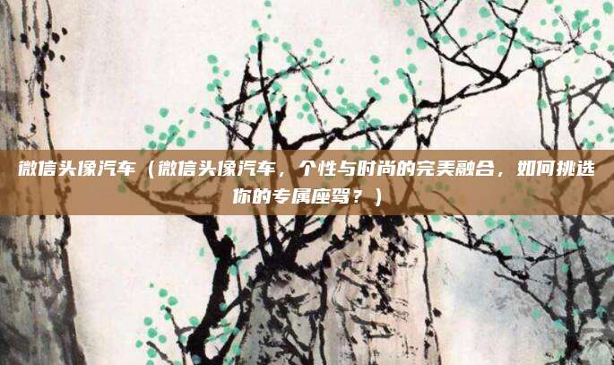 微信头像汽车（微信头像汽车，个性与时尚的完美融合，如何挑选你的专属座驾？）