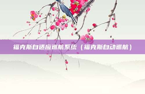福克斯自适应巡航系统(福克斯自动巡航)