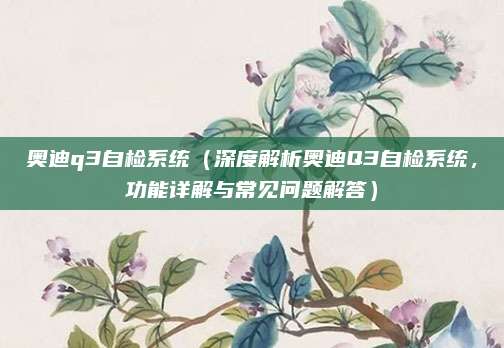 奥迪q3自检系统（深度解析奥迪Q3自检系统，功能详解与常见问题解答）