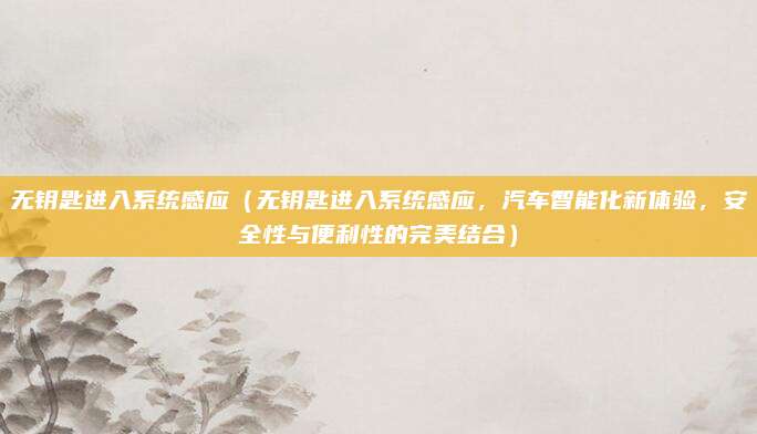 无钥匙进入系统感应（无钥匙进入系统感应，汽车智能化新体验，安全性与便利性的完美结合）