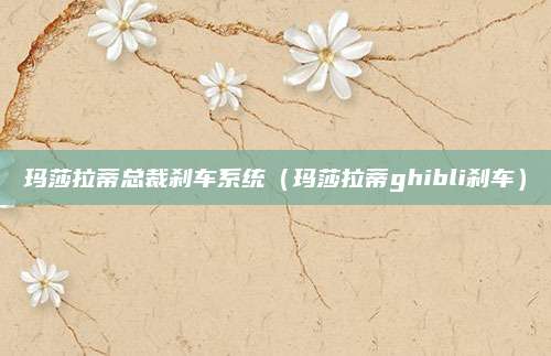 玛莎拉蒂总裁刹车系统（玛莎拉蒂ghibli刹车）