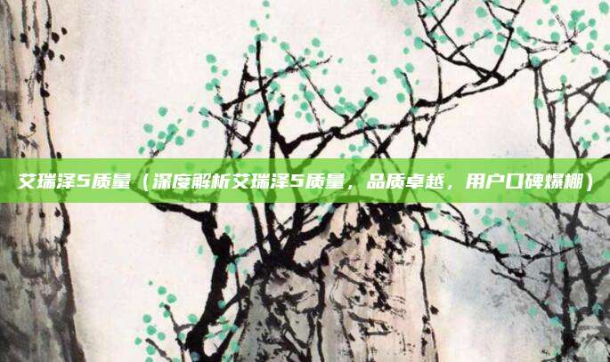 艾瑞泽5质量（深度解析艾瑞泽5质量，品质卓越，用户口碑爆棚）