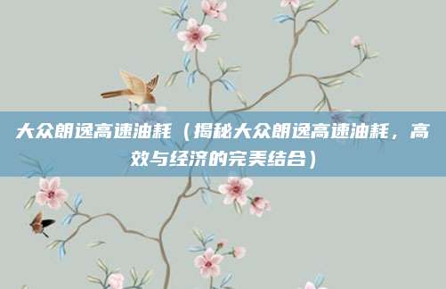 大众朗逸高速油耗（揭秘大众朗逸高速油耗，高效与经济的完美结合）