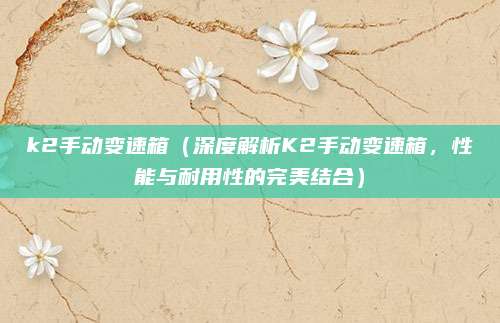 k2手动变速箱（深度解析K2手动变速箱，性能与耐用性的完美结合）