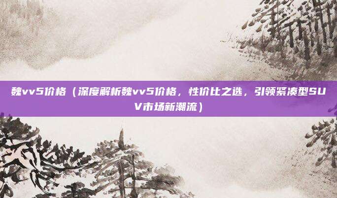 魏vv5价格（深度解析魏vv5价格，性价比之选，引领紧凑型SUV市场新潮流）