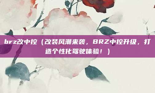 brz改中控（改装风潮来袭，BRZ中控升级，打造个性化驾驶体验！）