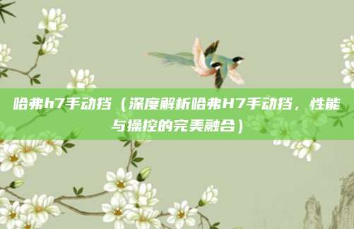 哈弗h7手动挡（深度解析哈弗H7手动挡，性能与操控的完美融合）