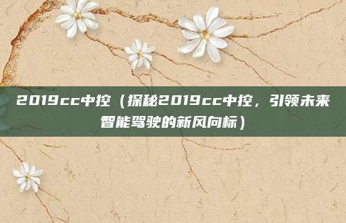 2019cc中控(探秘2019cc中控,引领未来智能驾驶的新风向标)