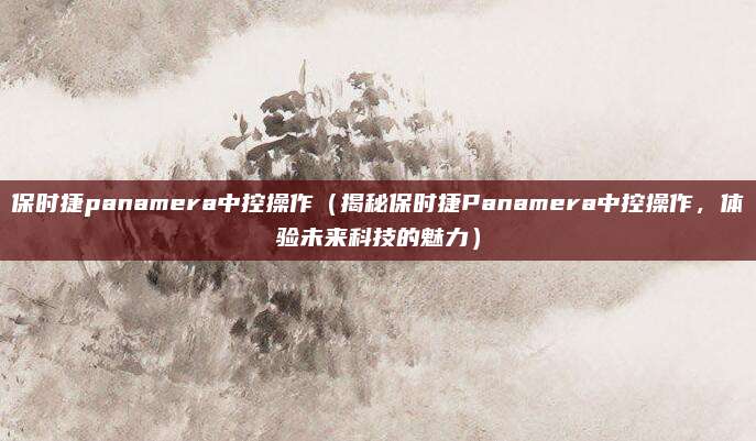 保时捷panamera中控操作（揭秘保时捷Panamera中控操作，体验未来科技的魅力）