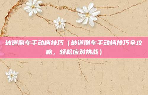坡道倒车手动档技巧（坡道倒车手动档技巧全攻略，轻松应对挑战）
