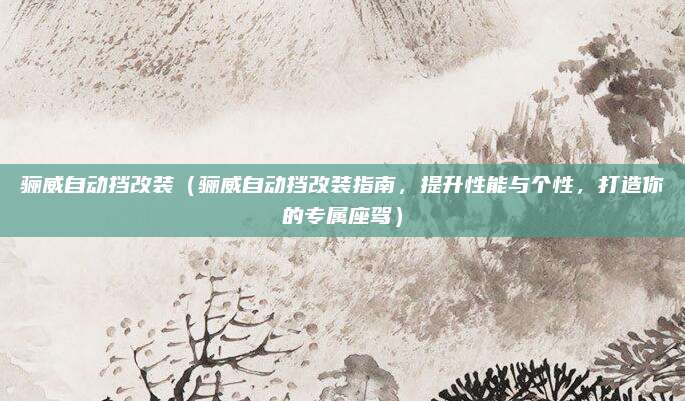 骊威自动挡改装（骊威自动挡改装指南，提升性能与个性，打造你的专属座驾）