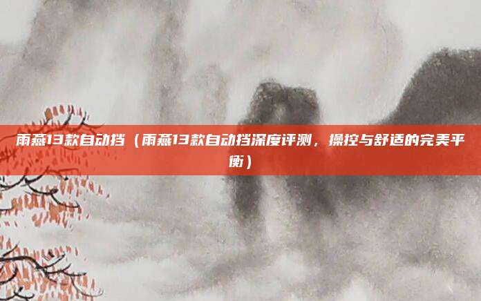雨燕13款自动挡（雨燕13款自动挡深度评测，操控与舒适的完美平衡）