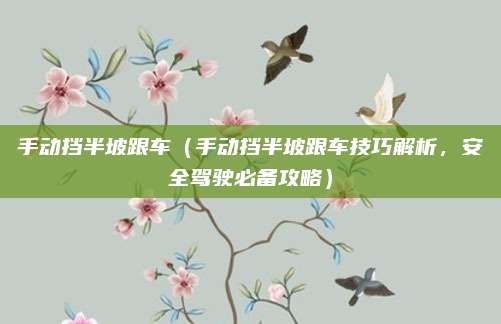 手动挡半坡跟车（手动挡半坡跟车技巧解析，安全驾驶必备攻略）