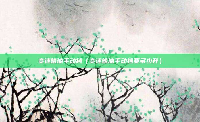 变速箱油手动挡(变速箱油手动挡要多少升)