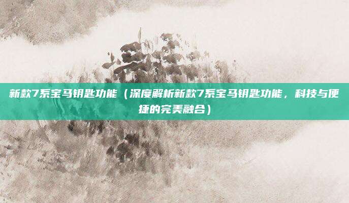 新款7系宝马钥匙功能（深度解析新款7系宝马钥匙功能，科技与便捷的完美融合）
