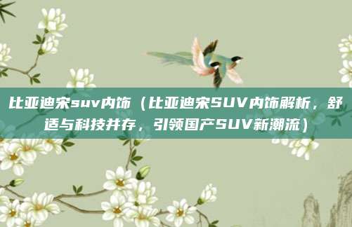 比亚迪宋suv内饰（比亚迪宋SUV内饰解析，舒适与科技并存，引领国产SUV新潮流）