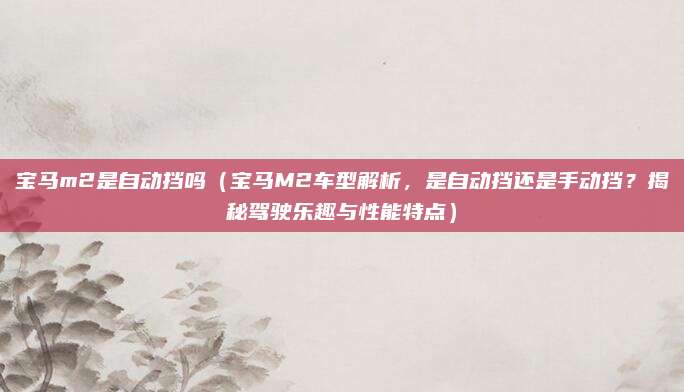宝马m2是自动挡吗(宝马M2车型解析,是自动挡还是手动挡?揭秘驾驶乐趣与性能特点)
