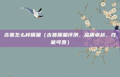 吉普怎么样质量（吉普质量评测，品质卓越，性能可靠）