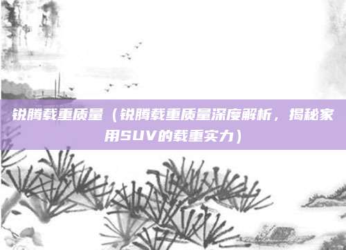 锐腾载重质量(锐腾载重质量深度解析,揭秘家用SUV的载重实力)