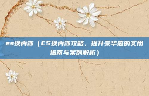 es换内饰(ES换内饰攻略,提升豪华感的实用指南与案例解析)