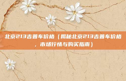 北京213吉普车价格（揭秘北京213吉普车价格，市场行情与购买指南）