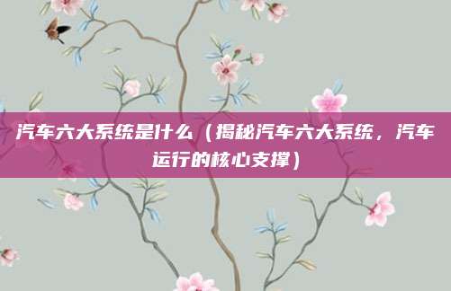 汽车六大系统是什么（揭秘汽车六大系统，汽车运行的核心支撑）