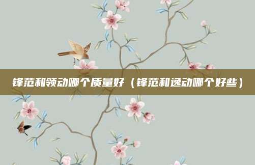 锋范和领动哪个质量好(锋范和逸动哪个好些)