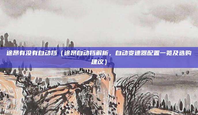途昂有没有自动挡（途昂自动挡解析，自动变速器配置一览及选购建议）