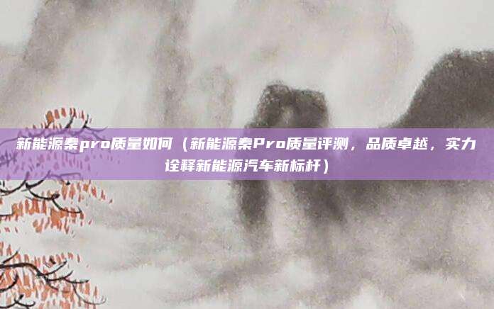 新能源秦pro质量如何（新能源秦Pro质量评测，品质卓越，实力诠释新能源汽车新标杆）