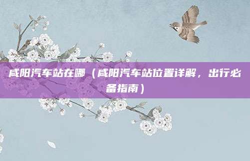 咸阳汽车站在哪（咸阳汽车站位置详解，出行必备指南）