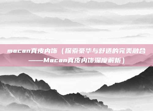 macan真皮内饰（探索豪华与舒适的完美融合——Macan真皮内饰深度解析）