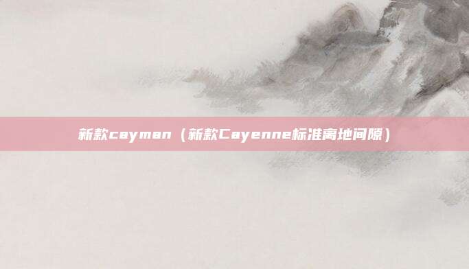 新款cayman(新款Cayenne标准离地间隙)