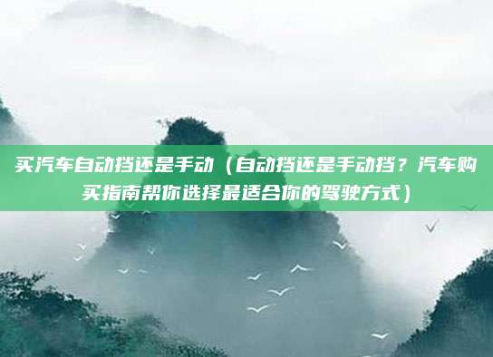 买汽车自动挡还是手动（自动挡还是手动挡？汽车购买指南帮你选择最适合你的驾驶方式）