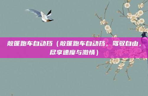 敞篷跑车自动挡（敞篷跑车自动挡，驾驭自由，尽享速度与激情）