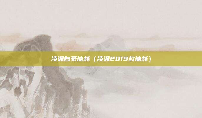 凌派自豪油耗(凌派2019款油耗)
