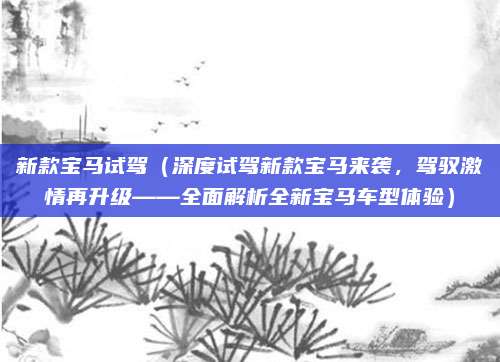 新款宝马试驾（深度试驾新款宝马来袭，驾驭激情再升级——全面解析全新宝马车型体验）